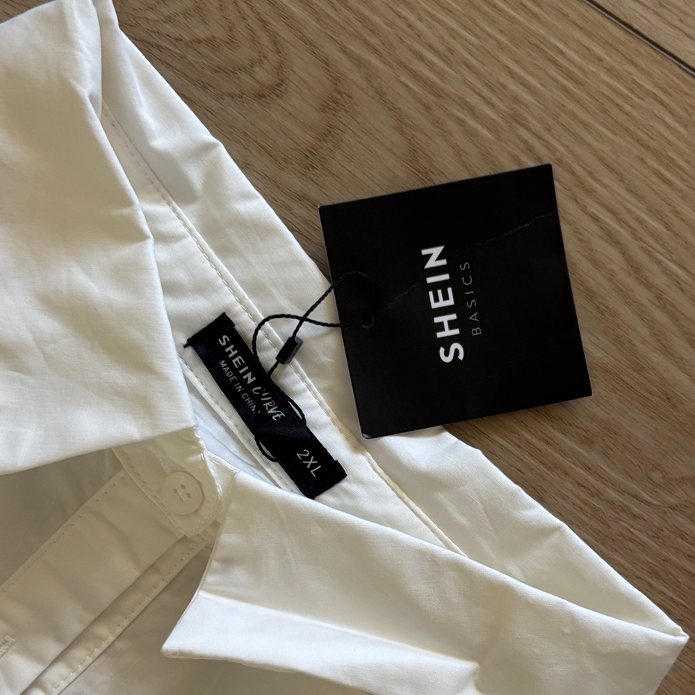Elegant white Button Down Shirt for women 2XL - Picture 3 of 4